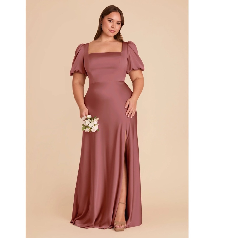 Birdy Grey Judy Dress Women XXL Wild Rose Good Matte Satin Puff Sleeve Maxi
